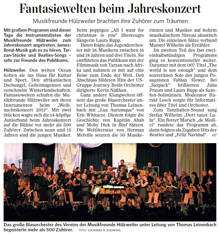 Featured image for “Pressebericht Weihnachtskonzert”